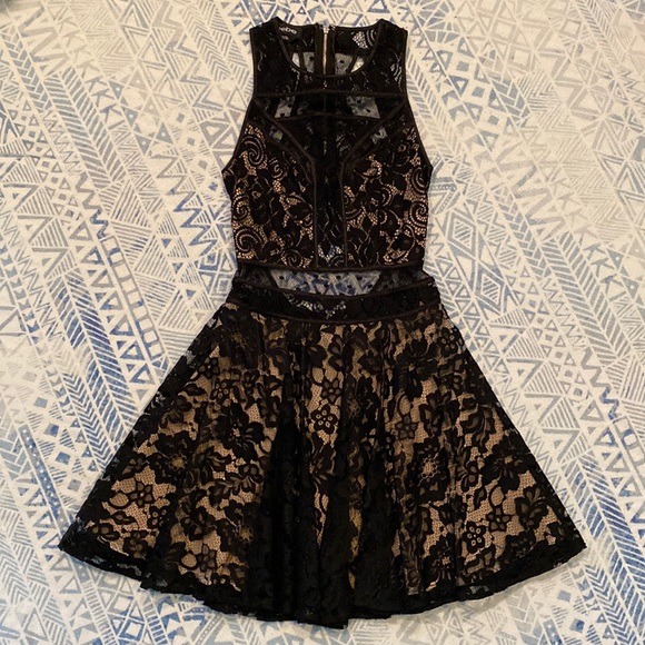 Bebe Black Lace Cutout Dress - Picture 1 of 9
